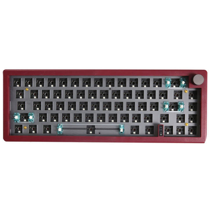 Lisslune | 67 Keys Three-Mode Customizable DIY with Button Mechanical Keyboard Kit Supports Hot Plug RGB Backlight, Color: Chestnut Brown