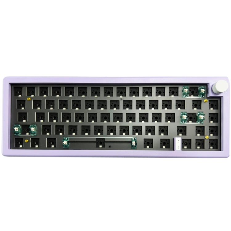 Lisslune | 67 Keys Three-Mode Customizable DIY With Button Mechanical Keyboard Kit Supports Hot Plug RGB Backlight, Color: Purple