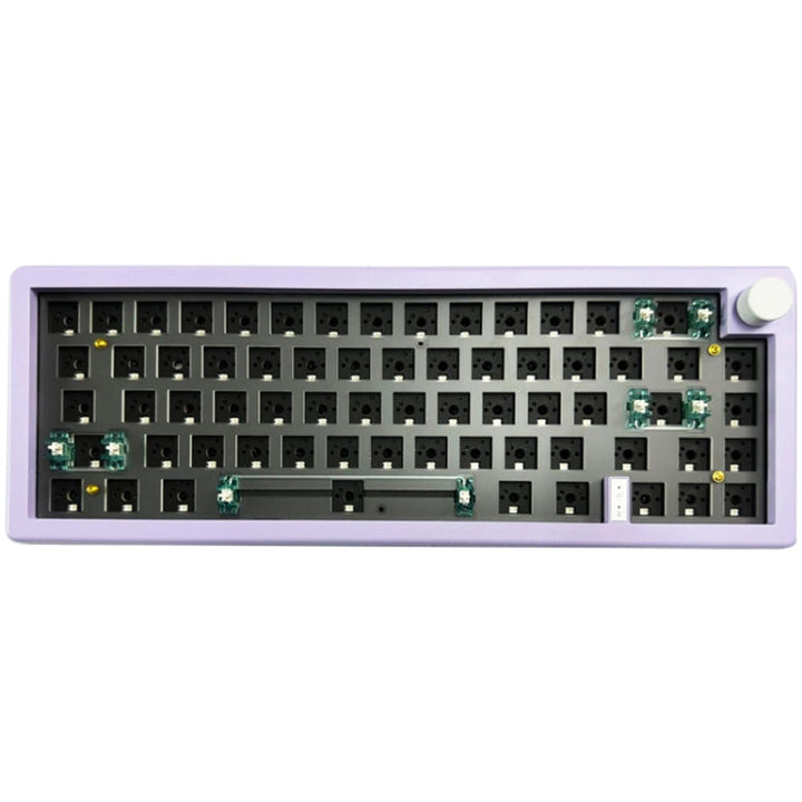 Lisslune | 67 Keys Three-Mode Customizable DIY With Button Mechanical Keyboard Kit Supports Hot Plug RGB Backlight, Color: Purple