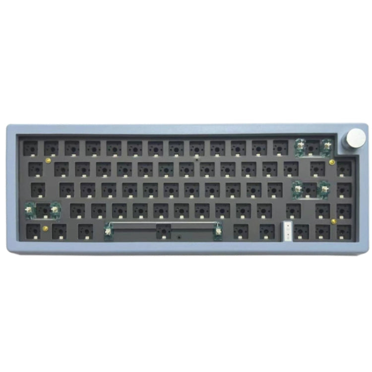 Lisslune | 67 Keys Three-Mode Customizable DIY with Knob Mechanical Keyboard Kit Supports Hot Plug RGB Backlight, Color: Blue