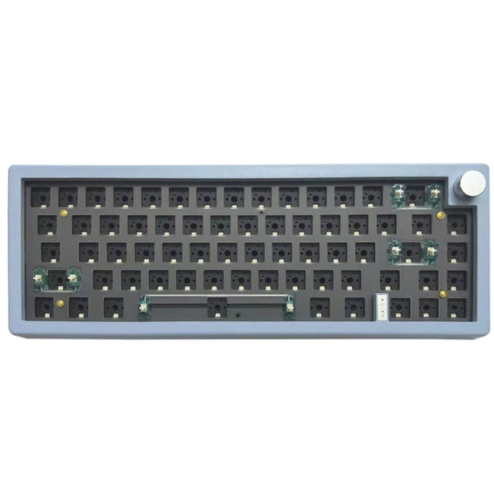 Lisslune | 67 Keys Three-Mode Customizable DIY with Knob Mechanical Keyboard Kit Supports Hot Plug RGB Backlight, Color: Blue