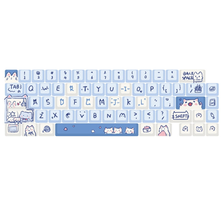 Lisslune | 66 Keys 5-Sided Heat Rise PBT Personalized Keycaps (Blue)