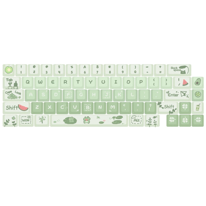Lisslune | 66 keys 5-sided heat rise PBT personalized keycaps (Green)