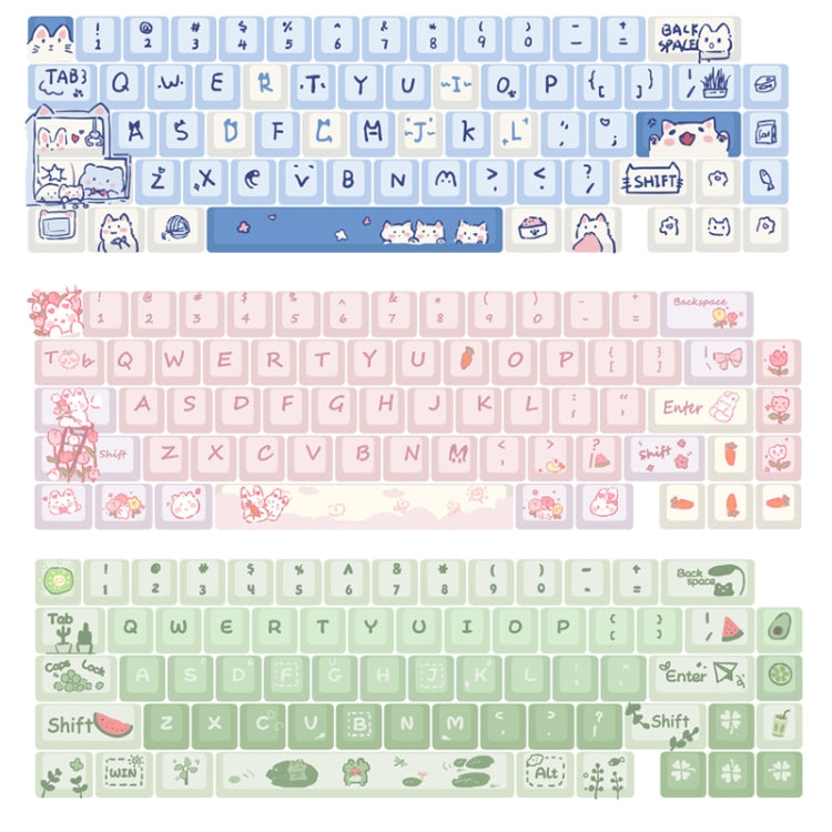 Lisslune | 66 keys 5-sided heat rise PBT personalized keycaps (Green)