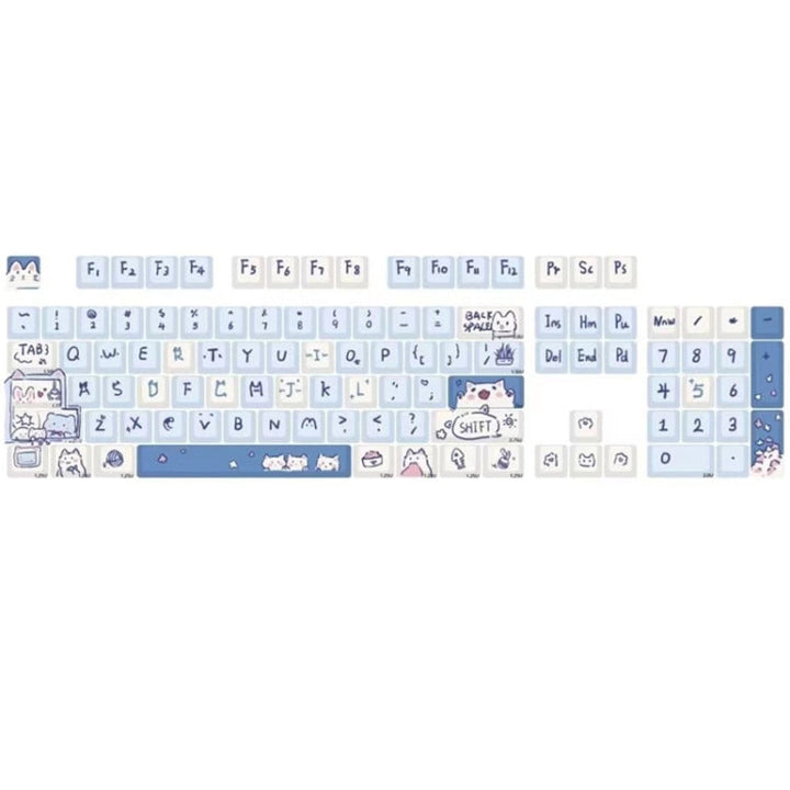 Lisslune | 148 Keys MDA Height 5-sided Heat Rise PBT Mechanical Keyboard Keycaps (Blue)