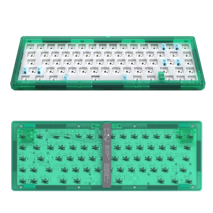 Lisslune | Hot Swap Wave Wired RGB Backlight Custom Mechanical Keyboard Kit (Green Transparent)