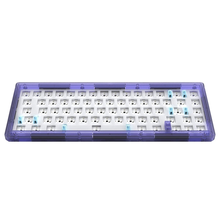 Lisslune | Hot Swap Wave Wired RGB Backlight Custom Mechanical Keyboard Kit (Purple Transparent)