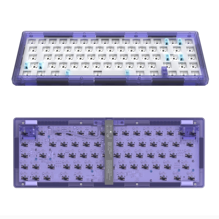 Lisslune | Hot Swap Wave Wired RGB Backlight Custom Mechanical Keyboard Kit (Purple Transparent)