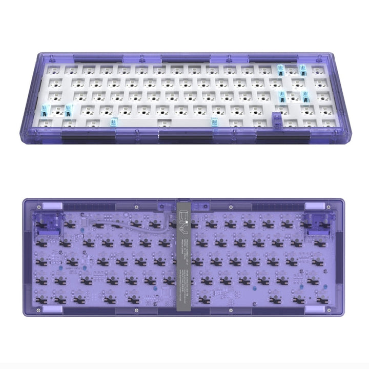 Lisslune | Hot Swap Wave Wired RGB Backlight Custom Mechanical Keyboard Kit (Purple Transparent)