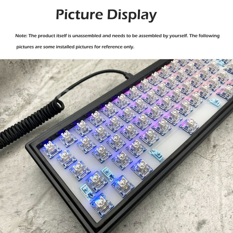 Lisslune | Hot Swap Wave Wired RGB Backlight Custom Mechanical Keyboard Kit (Purple Transparent)