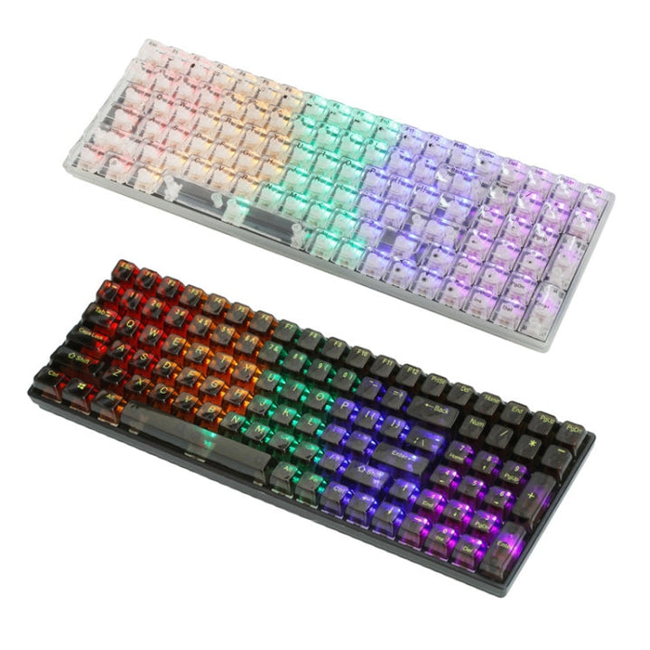 Lisslune | 100 Keys Customizable Gaming Wired Mechanical Keyboard Transparent Key Red Axis (Black)
