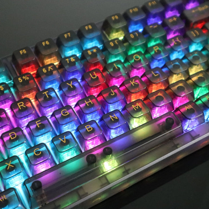 Lisslune | 130 Keys MDA Height Mechanical Keyboard Transparent Keycap (Black Transparent)