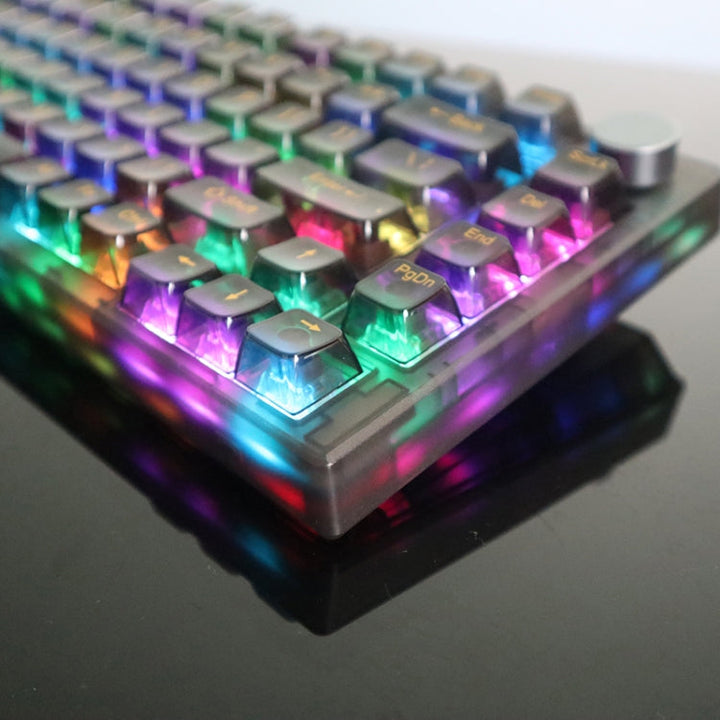 Lisslune | 130 Keys MDA Height Mechanical Keyboard Transparent Keycap (Black Transparent)