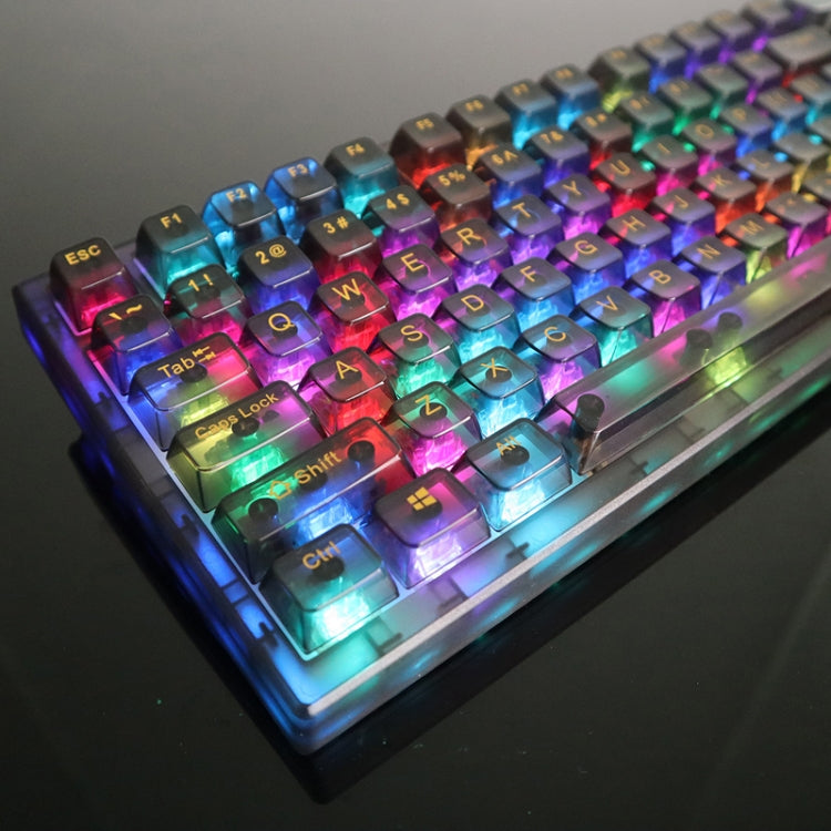 Lisslune | 130 Keys MDA Height Mechanical Keyboard Transparent Keycap (Black Transparent)