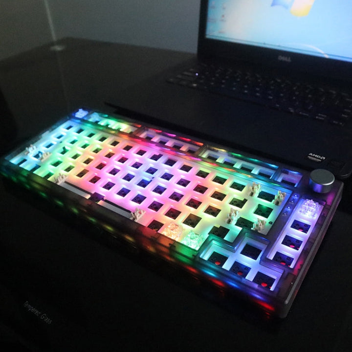 Lisslune | 82 Keys Bluetooth Wireless 3-Mode RGB Hot-plug Custom Mechanical Keyboard Kit (Black Transparent)