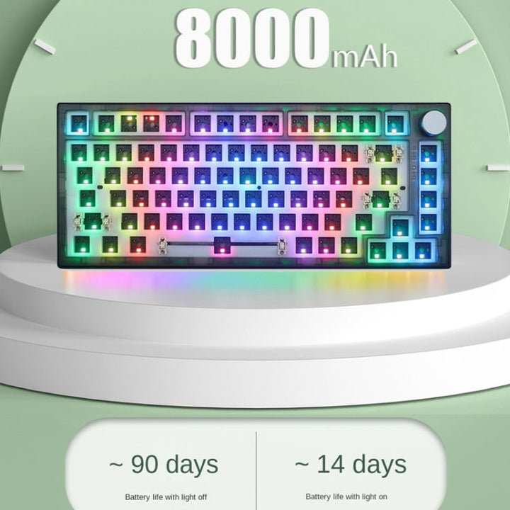 Lisslune | 82 Keys Bluetooth Wireless 3-Mode RGB Hot-plug Custom Mechanical Keyboard Kit (Black Transparent)