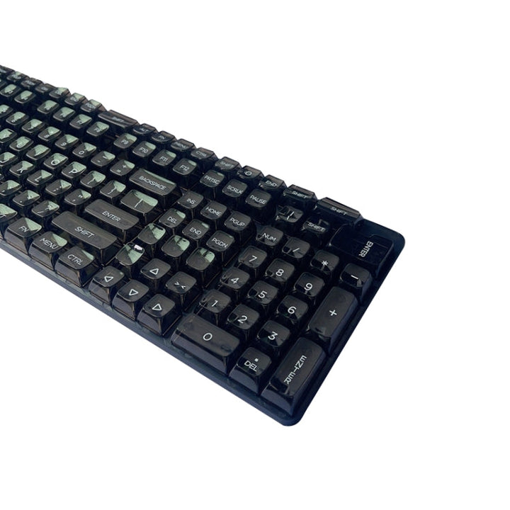 Lisslune | 132 Keys DIY Customized Mechanical Keyboard Universal Transparent Crystal Keycaps Black Transparent White Letters