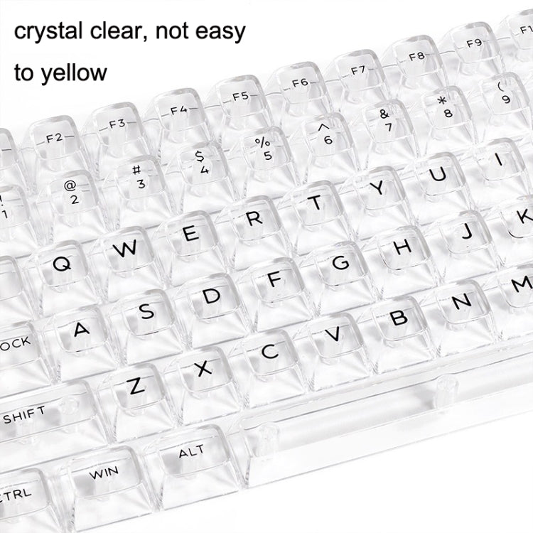 Lisslune | 132 Keys DIY Customized Mechanical Keyboard Universal Transparent Crystal Keycaps Black Transparent White Letters