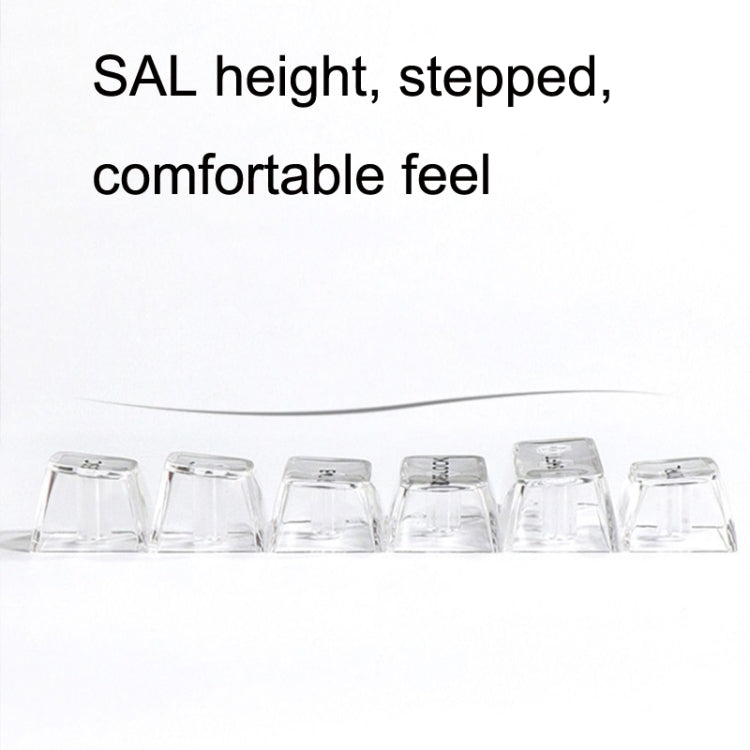 Lisslune | 132 Keys DIY Customized Mechanical Keyboard Universal Transparent Crystal Keycaps Black Transparent White Letters