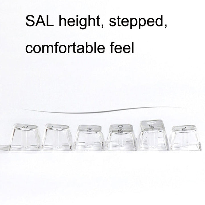 Lisslune | 132 Keys DIY Customized Mechanical Keyboard Universal Transparent Crystal Keycaps Black Transparent White Letters