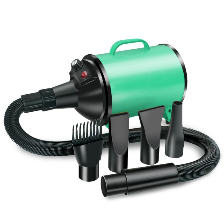 2100W Dog Dryer Stepless Speed Pet Hair Blower Pet Water Pump 220V UK Plug (Green Black)