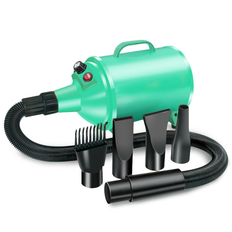 2100W Dog Dryer Stepless Speed Pet Hair Dryer Pet Water Blower 220V EU Plug (Green)