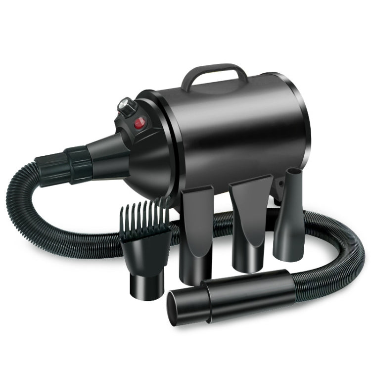 2100W Dog Dryer Stepless Speed Pet Hair Dryer Pet Water Blower 220V EU Plug (Pure Black)