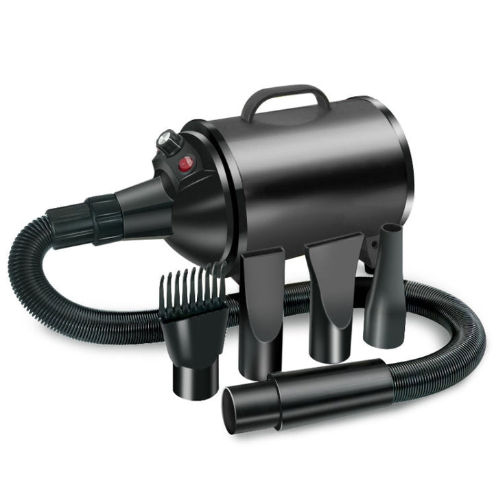 2100W Dog Dryer Stepless Speed Pet Hair Dryer Pet Water Blower 220V EU Plug (Pure Black)