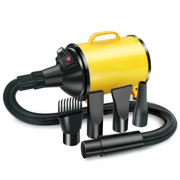 2100W Dog Dryer Stepless Speed Pet Hair Dryer Pet Water Blower 220V AU Plug (Black and Yellow)