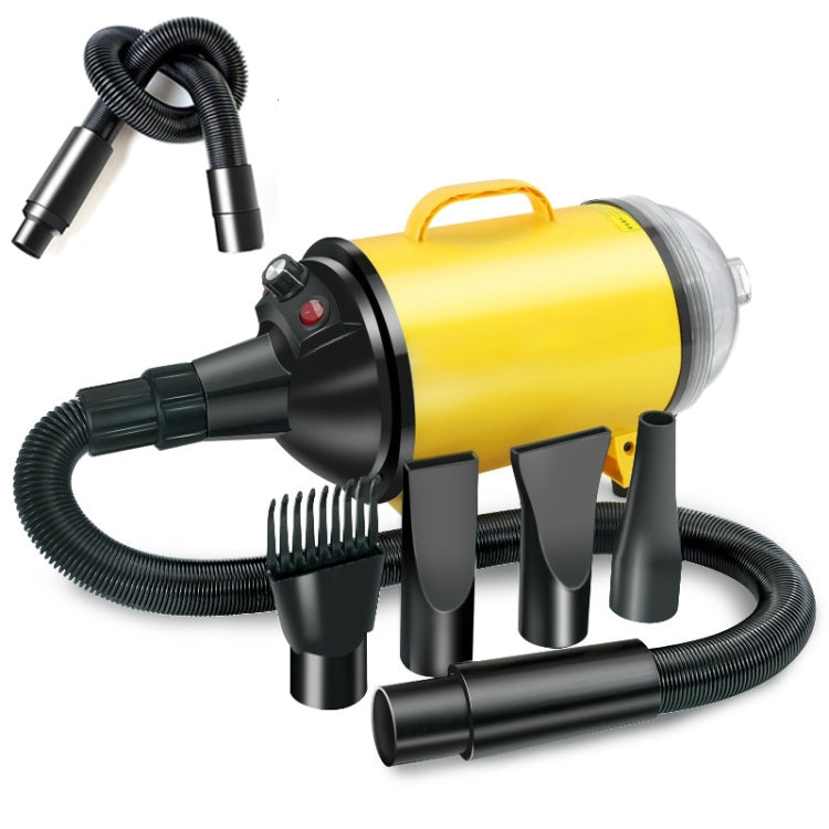 2100W Dog Dryer Stepless Speed Pet Hair Dryer with Vacuum 220V UK Plug (Black Yellow)