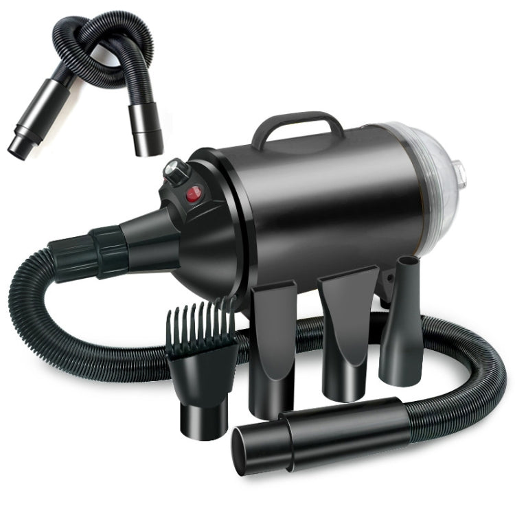 2100W Dog Dryer Stepless Speed Pet Hair Buster With Vacuum Cleaner 220V UK Plug (Pure Black)