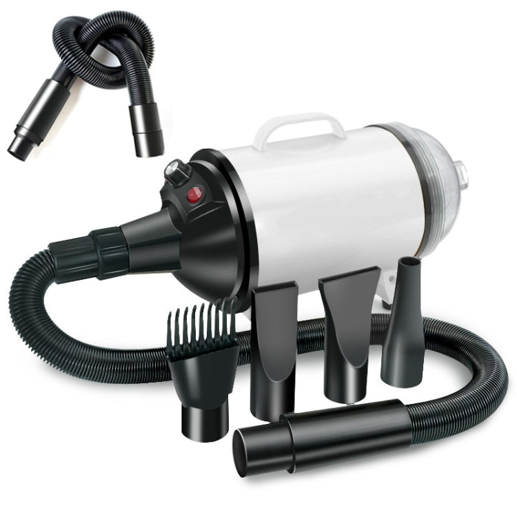 2100W Dog Dryer Stepless Speed Pet Hair Dryer With Vacuum 220V EU Plug (Black White)