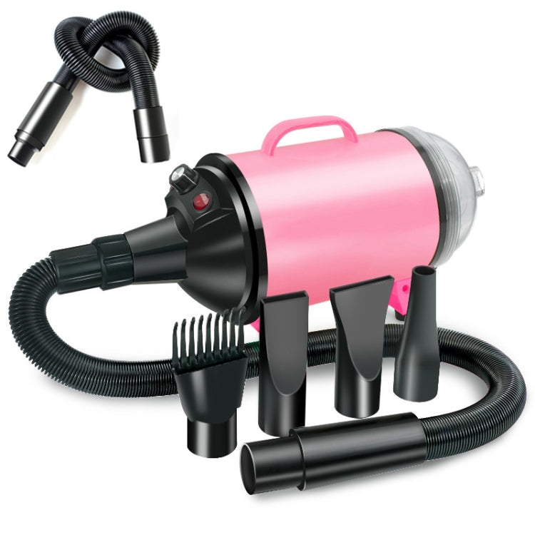 2100W Dog Dryer Stepless Speed Pet Hair Blower With Vacuum Cleaner 220V AU Plug (Black Pink)