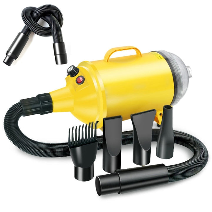 2100W Dog Dryer Stepless Speed Pet Hair Dryer With Vacuum 110V US Plug (Pure Yellow)