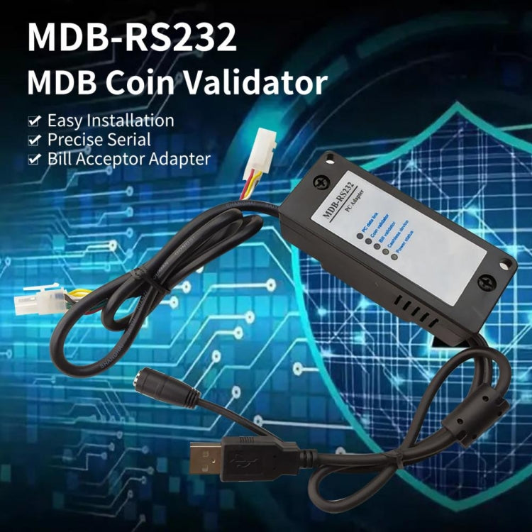 Lisslune | MDB-RS232 2020 USB Version MDB-Coin Validator Data to PC RS232 for Vending Machines