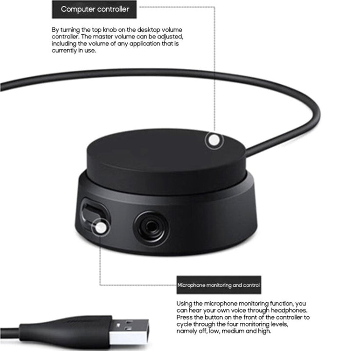 Lisslune | For A10 / A40 / QC35 II / QC45 Gaming Headset USB Audio Controller Cable