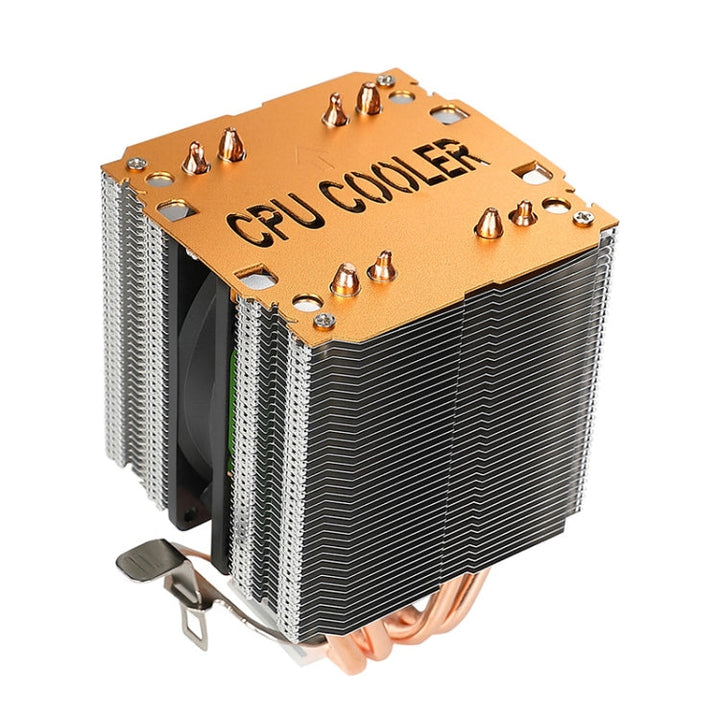 Lisslune | EVESKY 600 Desktop Computer 4 Copper Pipe Silent CPU Cooler Fan, Color: Simple Fan Without Light