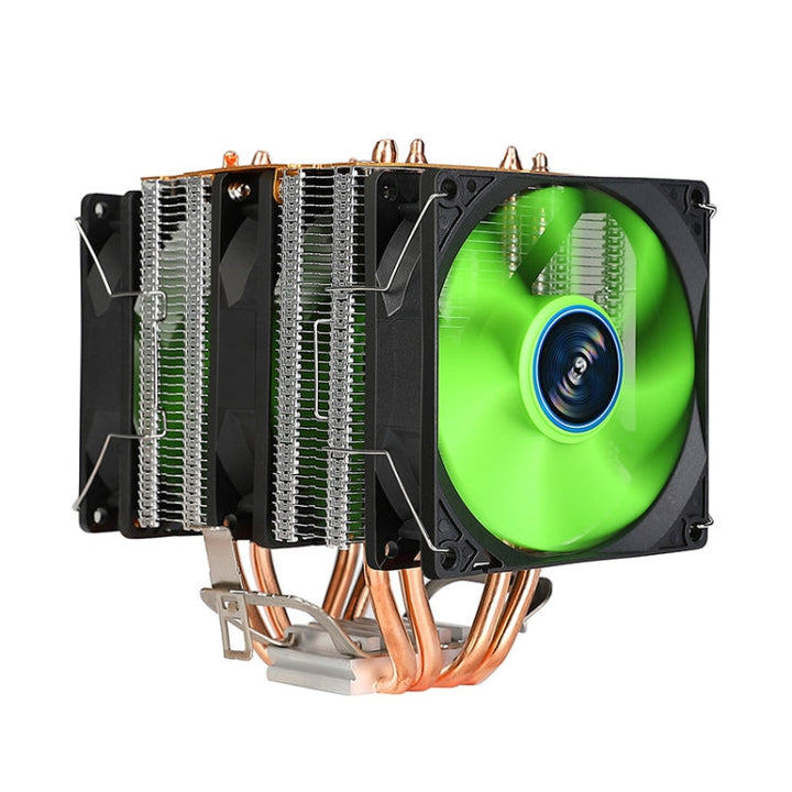 Lisslune | EVESKY 600 Desktop Computer 4 Copper Pipe Silent CPU Cooler Fan, Color: No Light Three Fans