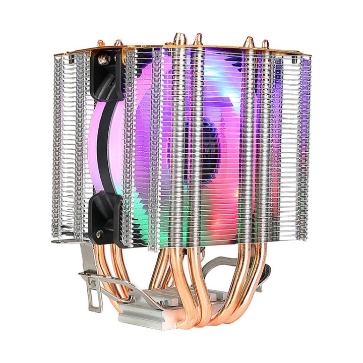 Lisslune | EVESKY 600 Desktop Computer 4 Copper Pipe Silent CPU Cooler Fan, Color: Single Fan Color