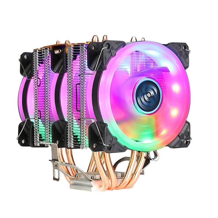 Lisslune | EVESKY 600 Desktop Computer 4 copper pipe quiet CPU cooling fan, Color: Color Three fans