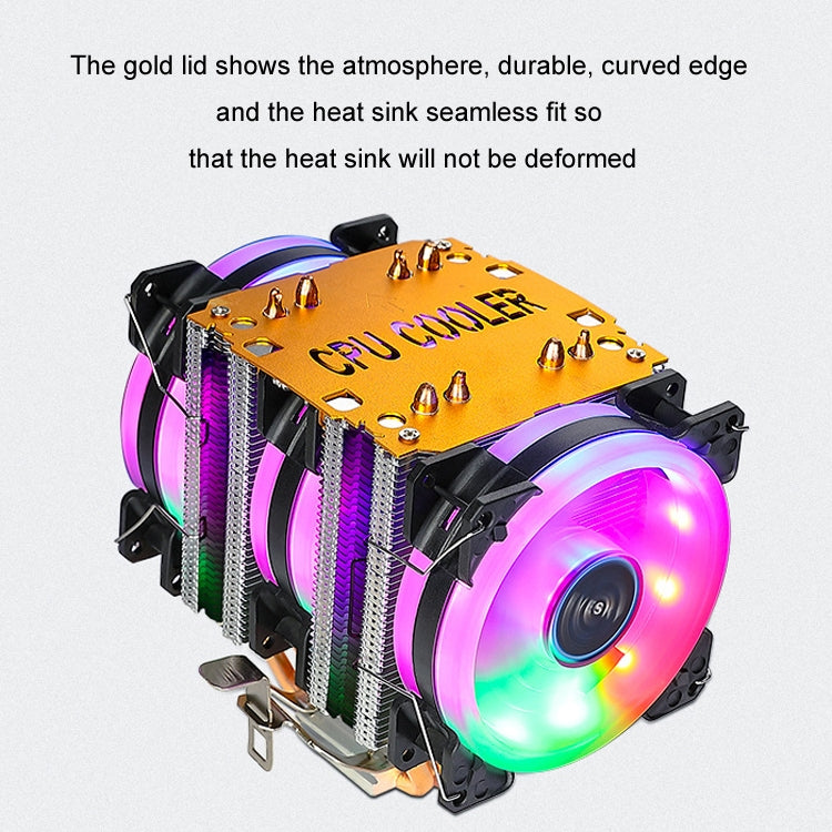 Lisslune | EVESKY 600 Desktop Computer 4 copper pipe quiet CPU cooling fan, Color: Color Three fans
