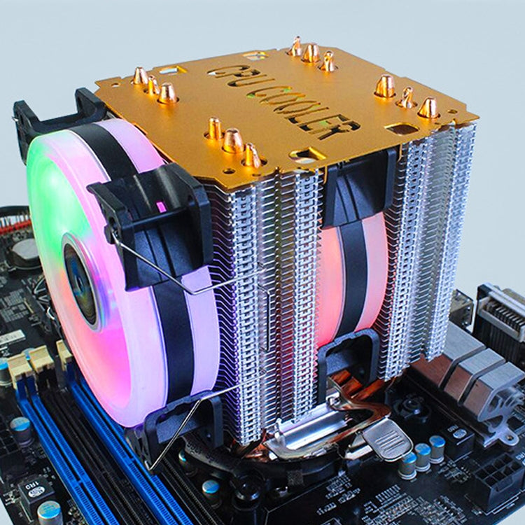 Lisslune | EVESKY 600 Desktop Computer 4 Copper Pipe Silent CPU Cooler Fan, Color: Single Fan Color