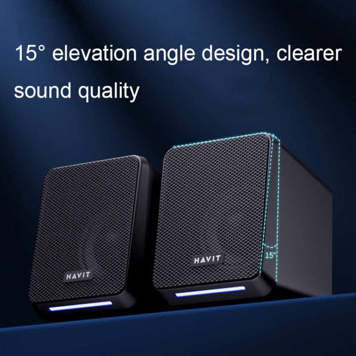 Lisslune | Havit A20 Plus Colorful Ambient Light Wired Computer Audio Stereo Surround Sound Speaker, Style: Bluetooth Version