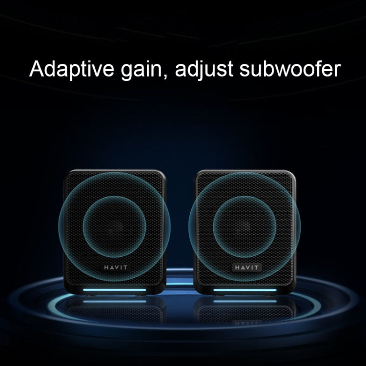 Lisslune | Havit A20 Plus Colorful Ambient Light Wired Computer Audio Stereo Surround Sound Speaker, Style: Bluetooth Version