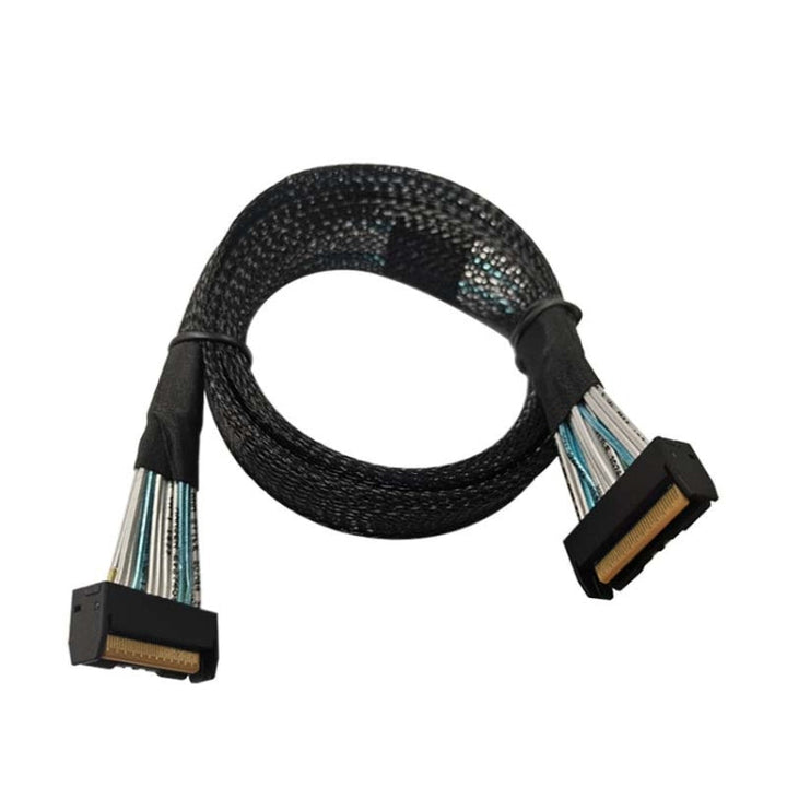 Lisslune | 32G Transfer PCIE5.0 Slim SAS MCIO 74P to MCIO 74P Server High-Speed Twisted Pair 0.7 m