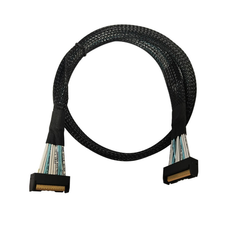 Lisslune | 32G Transfer PCIE5.0 Slim SAS MCIO 74P to MCIO 74P Server High-Speed Twisted Pair 0.7 m