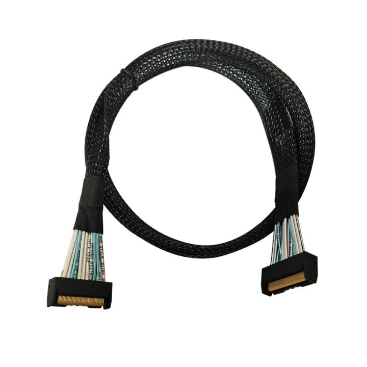 Lisslune | 32G Transfer PCIE5.0 Slim SAS MCIO 74P to MCIO 74P Server High-Speed Twisted Pair 0.7 m