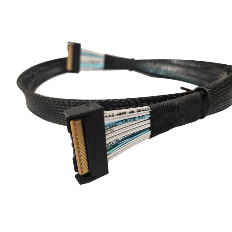Lisslune | 32G Transfer PCIE5.0 Slim SAS MCIO 74P to MCIO 74P Server High-Speed Twisted Pair 0.7 m