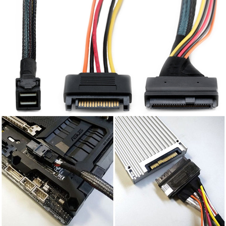 Lisslune | Mini SAS 36P HD8643 to MINI SAS 8639+ 15P power hard drive data cable 0.5 m
