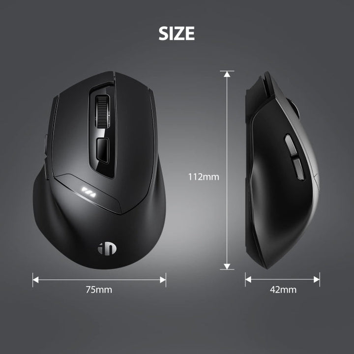 Lisslune | Inphic DR01 Bluetooth 3 Mode Wireless Mouse Charging Silent Office Gaming Laptop Computer Home Use (Black)